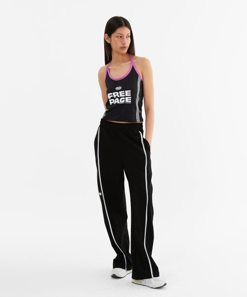 LINE POINT PIN TUCK COTTON PANTS - 3 COLORS BLACK