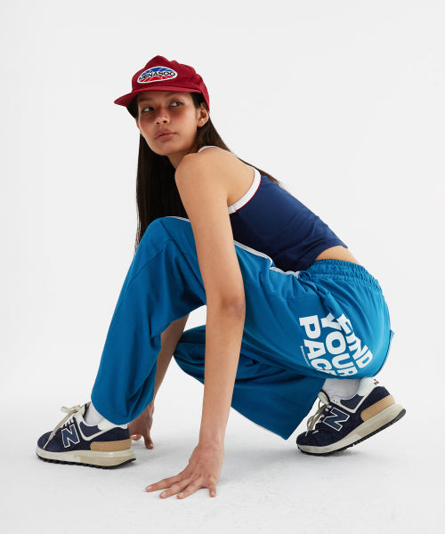 LINE POINT PIN TUCK COTTON PANTS - 3 COLORS BLUE