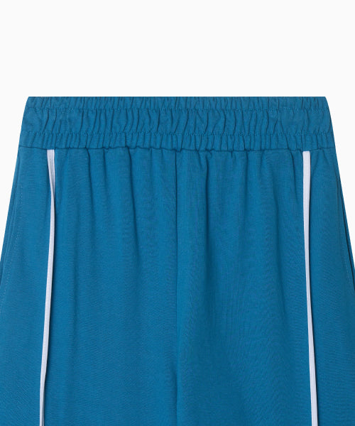 LINE POINT PIN TUCK COTTON PANTS - 3 COLORS BLUE