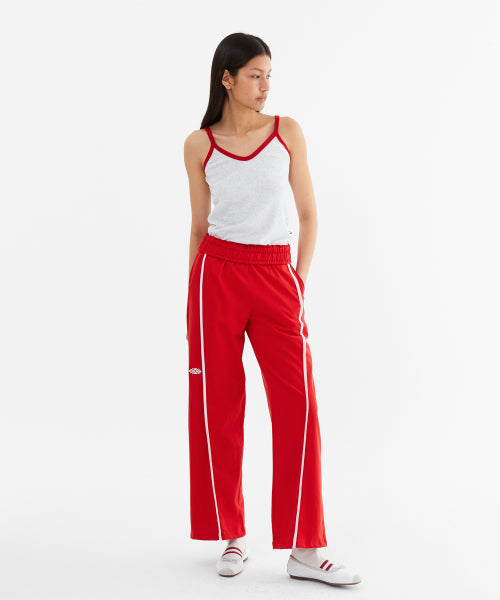 LINE POINT PIN TUCK COTTON PANTS - 3 COLORS RED