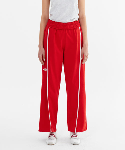 LINE POINT PIN TUCK COTTON PANTS - 3 COLORS RED