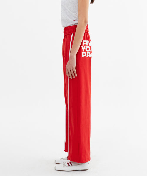 LINE POINT PIN TUCK COTTON PANTS - 3 COLORS RED