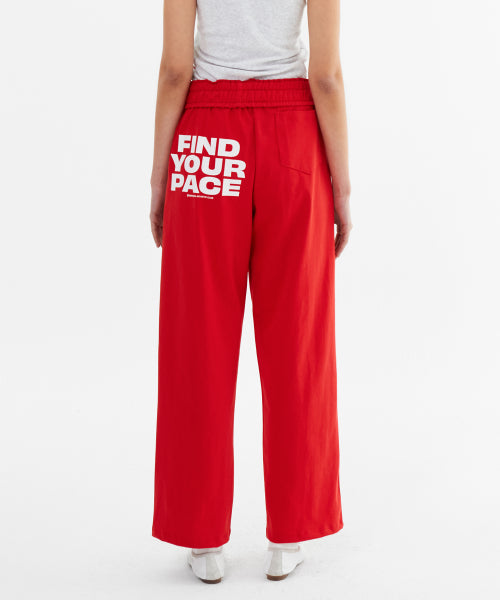 LINE POINT PIN TUCK COTTON PANTS - 3 COLORS RED