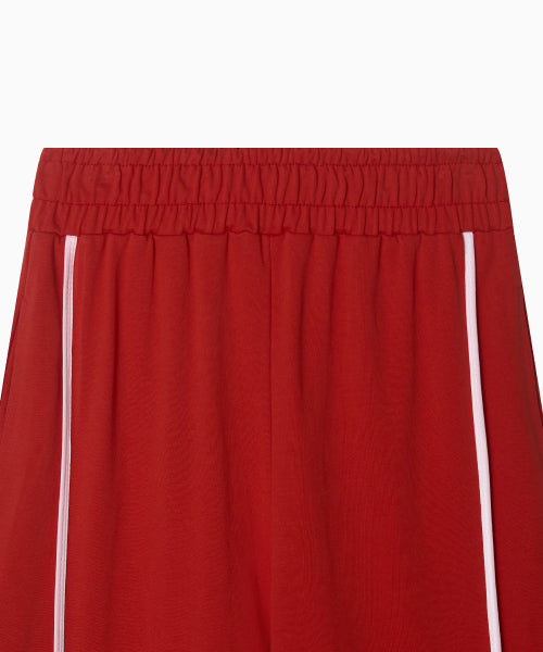 LINE POINT PIN TUCK COTTON PANTS - 3 COLORS RED