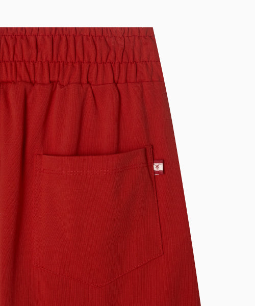 LINE POINT PIN TUCK COTTON PANTS - 3 COLORS RED