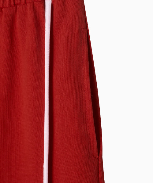 LINE POINT PIN TUCK COTTON PANTS - 3 COLORS RED