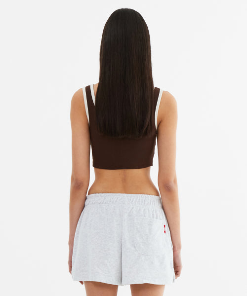 MNS SPAN COLORBINDING TOP - 4 COLORS BROWN