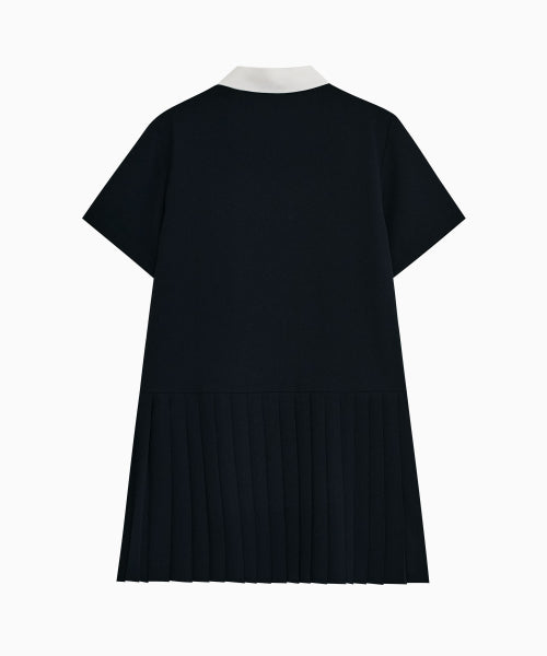 LOW WAIST PLEATED ONE PIECE - 2 COLORS NAVY