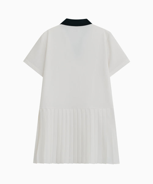 LOW WAIST PLEATED ONE PIECE - 2 COLORS WHITE