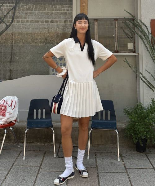 LOW WAIST PLEATED ONE PIECE - 2 COLORS WHITE