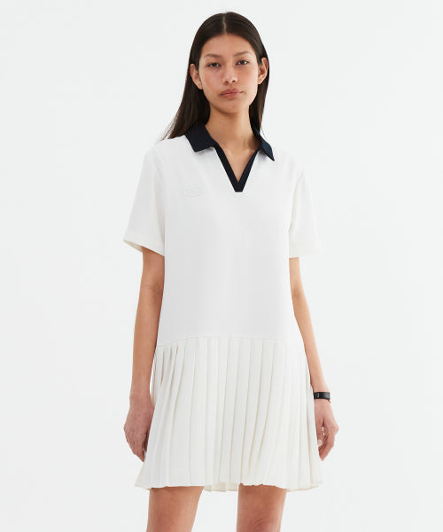LOW WAIST PLEATED ONE PIECE - 2 COLORS WHITE