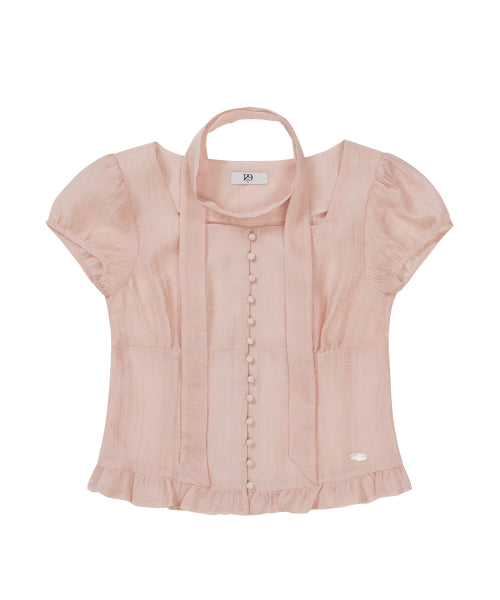 RIBBON BLOUSE - 6 COLORS PINK