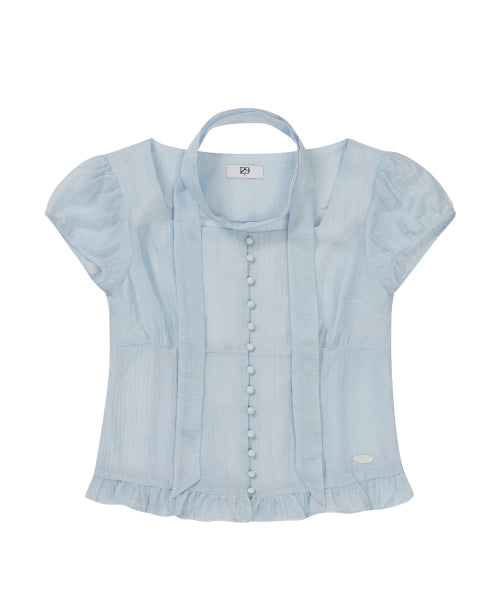 RIBBON BLOUSE - 6 COLORS BLUE