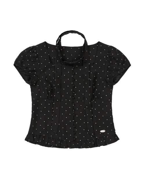RIBBON BLOUSE - 6 COLORS BLACK