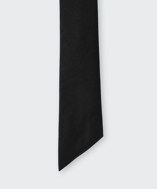 WOMENS SILK SLASH CUT NECKTIE #韓韶禧同款! - 3 COLORS BLACK