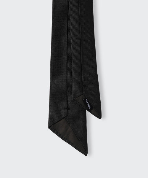 WOMENS SILK SLASH CUT NECKTIE #韓韶禧同款! - 3 COLORS BLACK