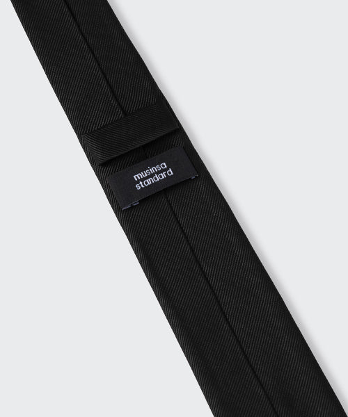 WOMENS SILK SLASH CUT NECKTIE #韓韶禧同款! - 3 COLORS BLACK