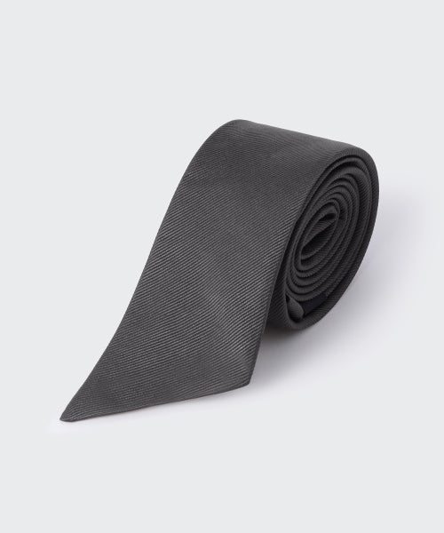 WOMENS SILK SLASH CUT NECKTIE #韓韶禧同款! - 3 COLORS GREY