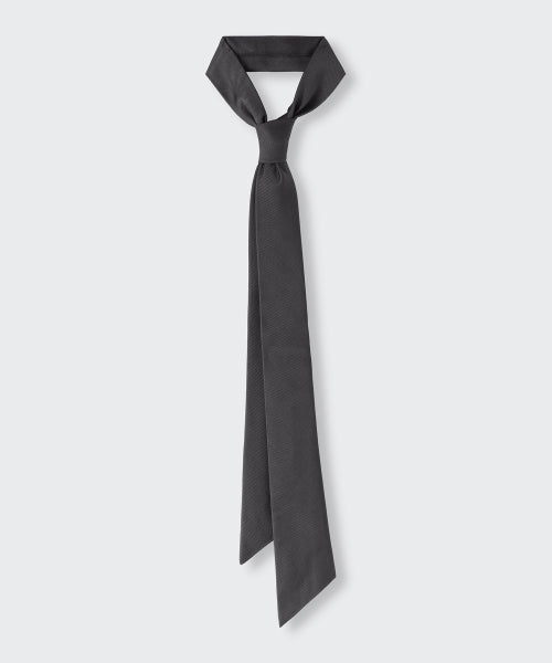 WOMENS SILK SLASH CUT NECKTIE #韓韶禧同款! - 3 COLORS GREY
