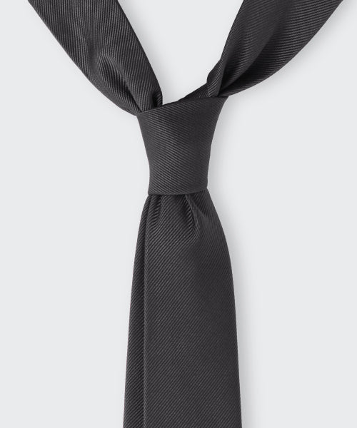 WOMENS SILK SLASH CUT NECKTIE #韓韶禧同款! - 3 COLORS GREY