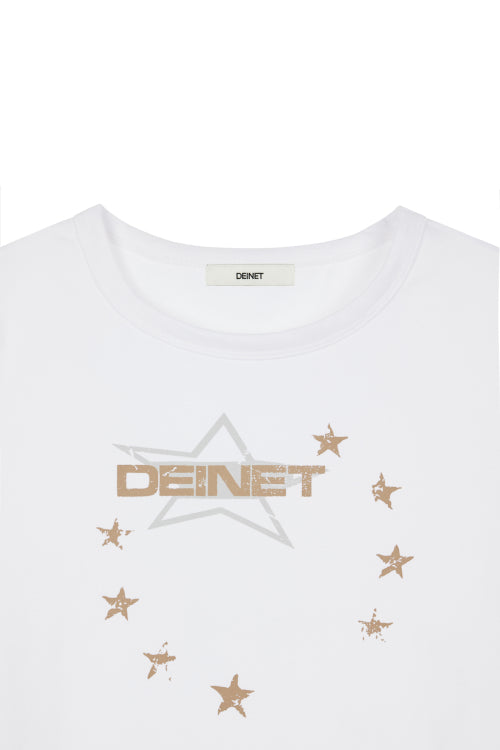 DEINET STAR GRAPHICS T SHIRTS - 2 COLORS WHITE