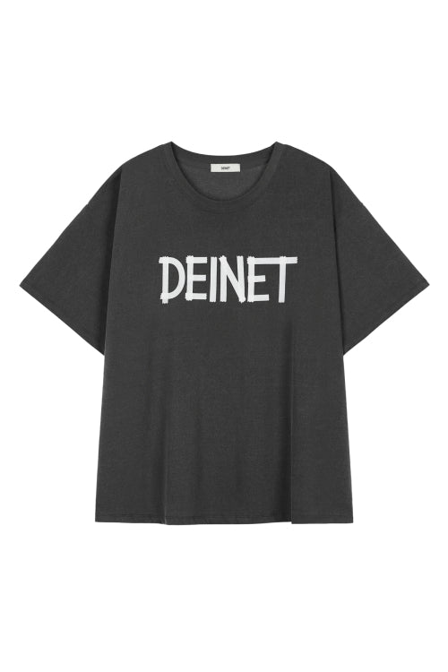 DEINET TAPE LOGO T SHIRTS CHARCOAL