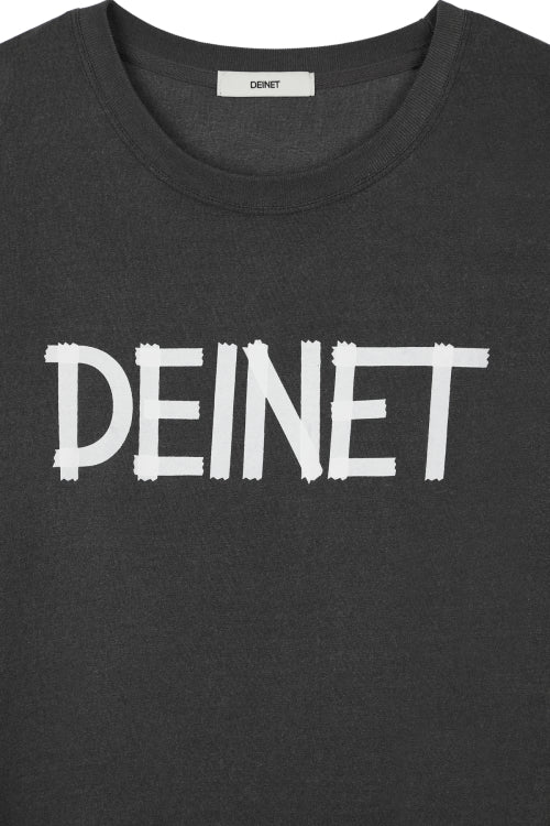DEINET TAPE LOGO T SHIRTS CHARCOAL