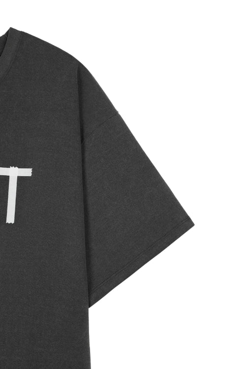 DEINET TAPE LOGO T SHIRTS CHARCOAL