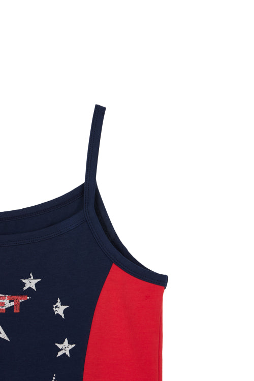 DEINET STAR GRAPHICS SLEEVELESS NAVY