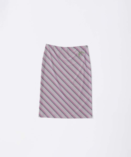 MESH STRIPE MIDI SKIRT - 3 COLORS BABY PINK