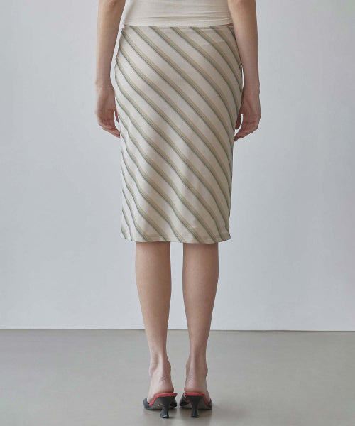 MESH STRIPE MIDI SKIRT - 3 COLORS BUTTER
