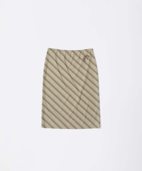 MESH STRIPE MIDI SKIRT - 3 COLORS BUTTER