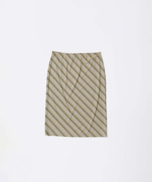 MESH STRIPE MIDI SKIRT - 3 COLORS BUTTER