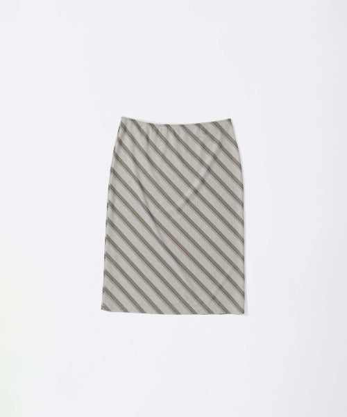 MESH STRIPE MIDI SKIRT - 3 COLORS BEIGE