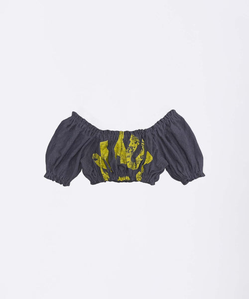 CRINKLE VOLUMER TOP - 2 COLORS NAVY