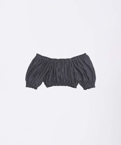 CRINKLE VOLUMER TOP - 2 COLORS NAVY