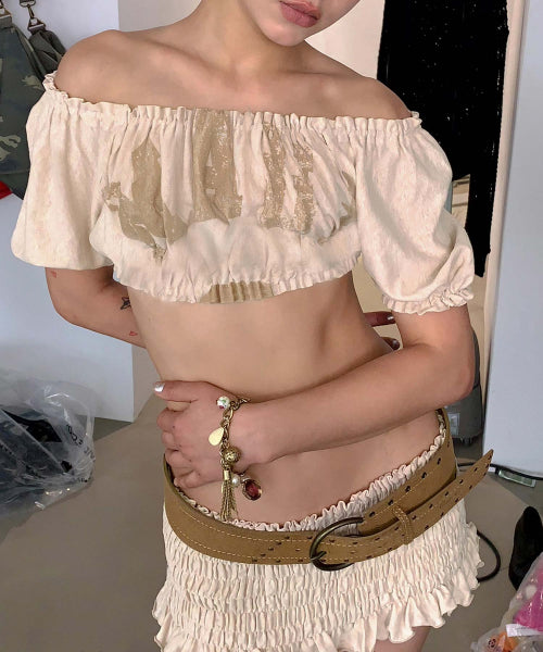 CRINKLE VOLUMER TOP - 2 COLORS BEIGE