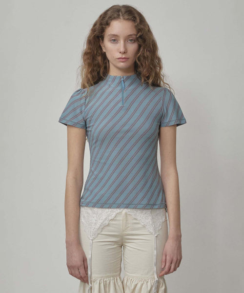 STRIPE JERSEY TOP SAGE AS SHOWN