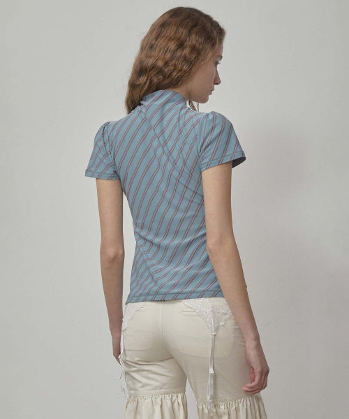 STRIPE JERSEY TOP SAGE AS SHOWN