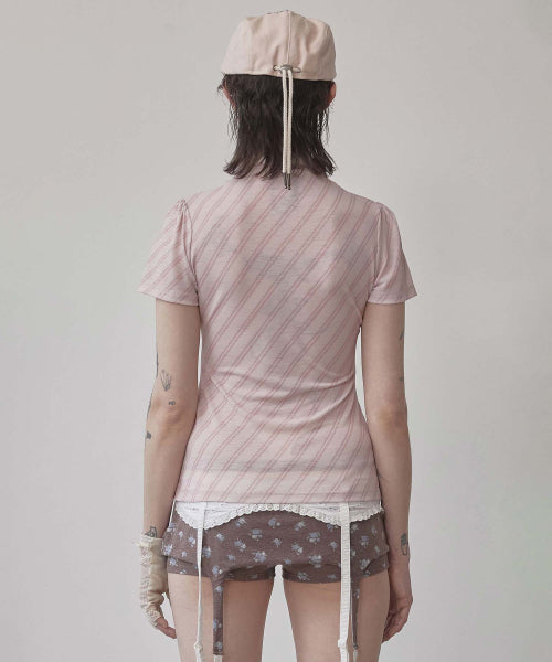 STRIPE JERSEY TOP - 2 COLORS PINK