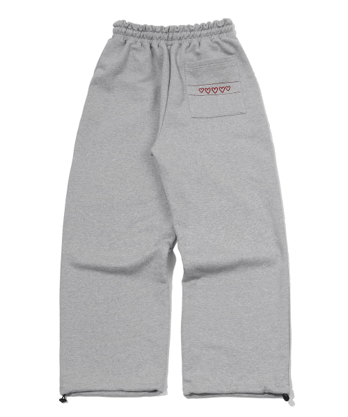 STITCH EMBROIDERY SWEATPANTS - 2 COLORS MELANGE GREY