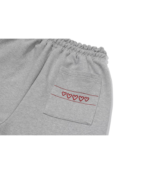 STITCH EMBROIDERY SWEATPANTS - 2 COLORS MELANGE GREY