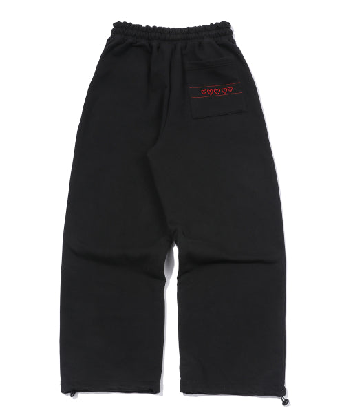 STITCH EMBROIDERY SWEATPANTS - 2 COLORS BLACK
