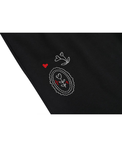STITCH EMBROIDERY SWEATPANTS - 2 COLORS BLACK