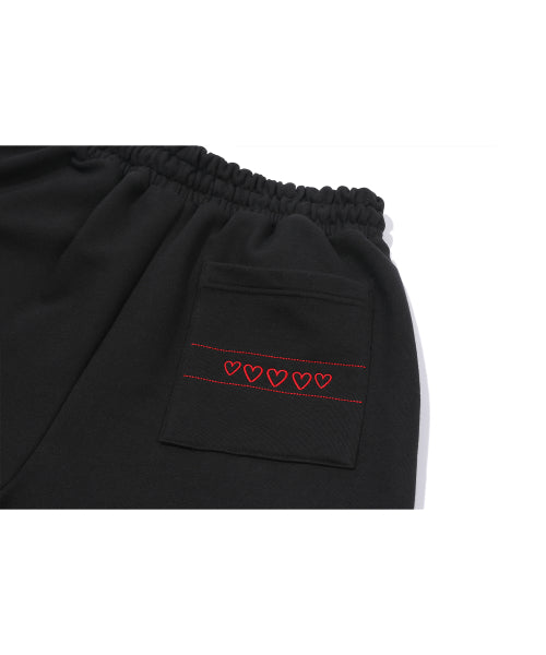 STITCH EMBROIDERY SWEATPANTS - 2 COLORS BLACK
