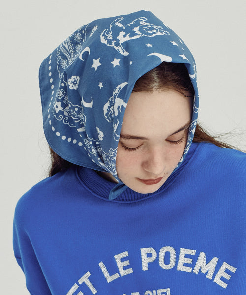 MOON CAT BANDANA - 3 COLORS BLUE