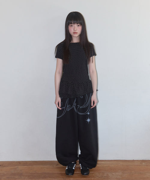 FRILL LAYERED DOT F25QB128 - 2 COLORS BLACK