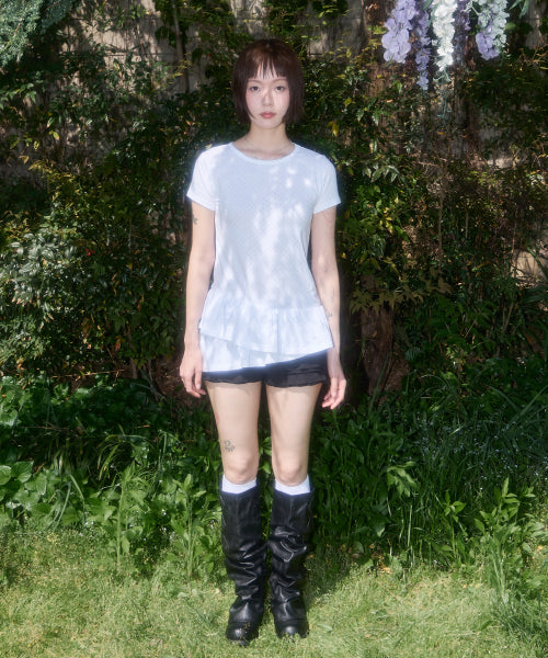 FRILL LAYERED DOT F25QB128 - 2 COLORS WHITE