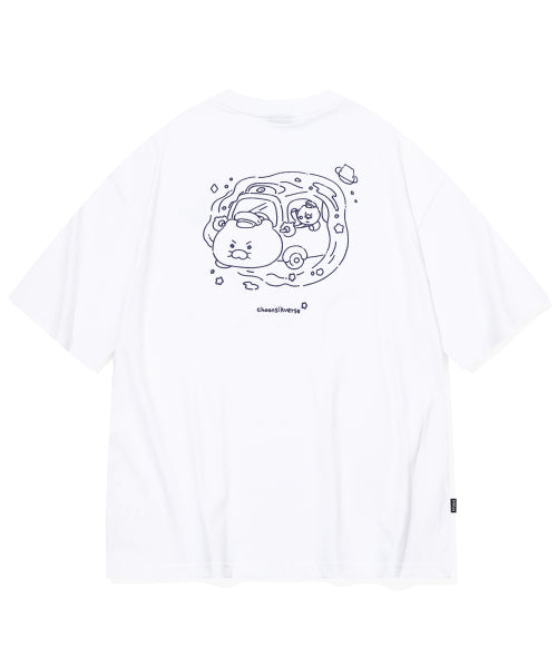 UNI CHOONSIK EMBROIDERY SHORT SLEEVE TEE - 2 COLORS WHITE
