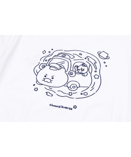 UNI CHOONSIK EMBROIDERY SHORT SLEEVE TEE - 2 COLORS WHITE
